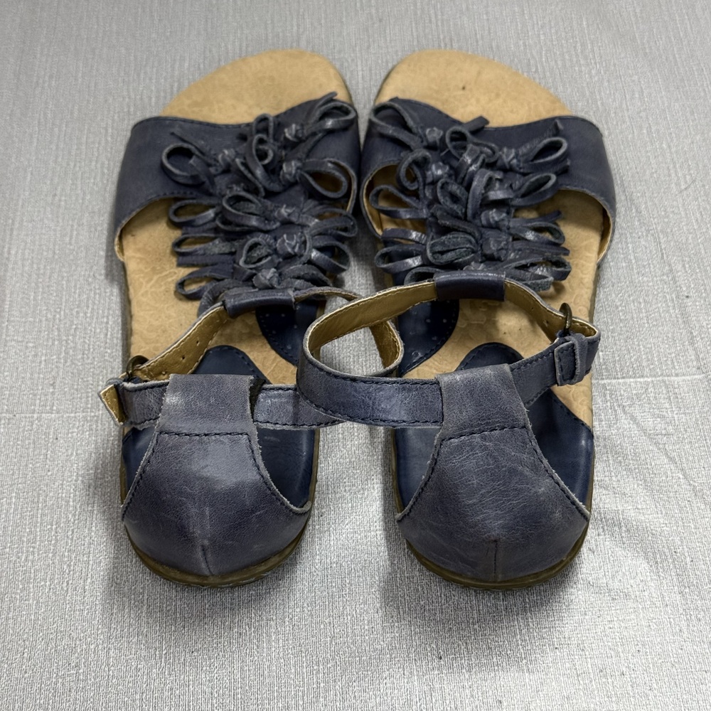 Boc Born Concept Navy Leather Bow Gladiator Sandals Size 9 - Picture 4 of 9